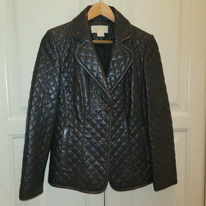Michael Kors Quilted Leather Jacket: Size S - Black